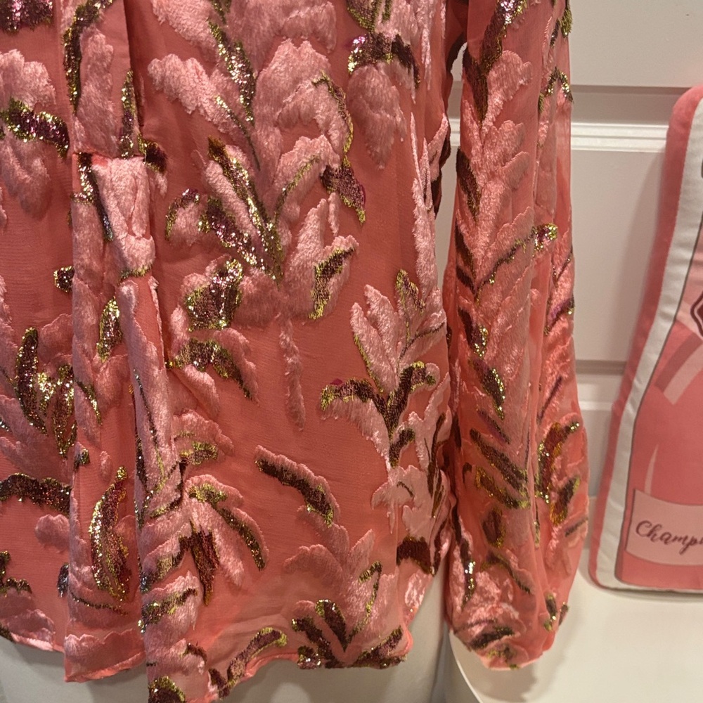 EUC Anthropologie Pink and Gold Blouse - Picture 6 of 10
